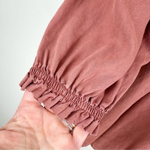 BELLA DAHL Rose Pink Smocked Long Sleeve Mini-Length Dress Small - Picture 4 of 10